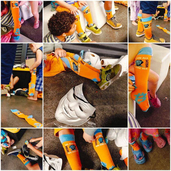 Socks by Sela - AB2024 with Bitcoin Para Niños - Bitcoin Junior Club